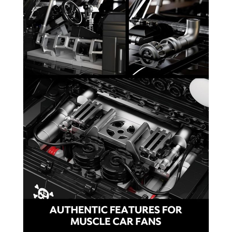 NIFELIZ NF10272 10272 FORD MUSTANG HOONICORN V2 bộ đồ chơi xếp lắp ráp ghép mô hình Creator HOONIKEN Sáng Tạo 1421 khối