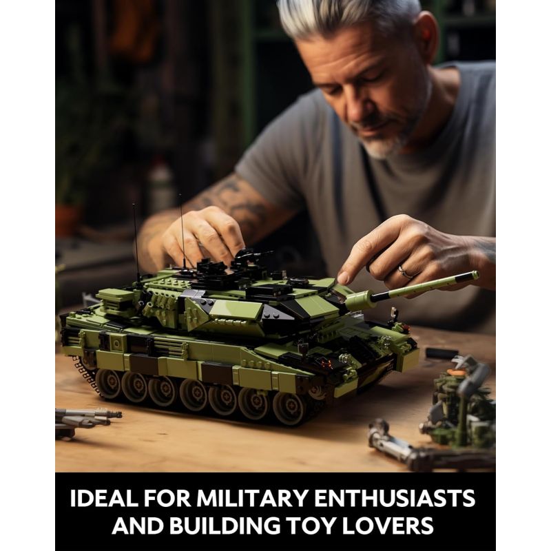 NIFELIZ NF10269 10269 XE TĂNG CHIẾN ĐẤU CHỦ LỰC LEOPARD 2A7 bộ đồ chơi xếp lắp ráp ghép mô hình Military Army LEOPARD II A7 TANK Quân Sự Bộ Đội 2069 khối