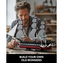 NIFELIZ NF10239 10239 KHINH HẠM USS HIẾN PHÁP bộ đồ chơi xếp lắp ráp ghép mô hình Creator OLD IRONSIDES NAVY SHIP Sáng Tạo 1603 khối