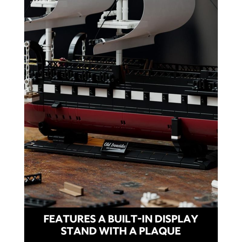 NIFELIZ NF10239 10239 KHINH HẠM USS HIẾN PHÁP bộ đồ chơi xếp lắp ráp ghép mô hình Creator OLD IRONSIDES NAVY SHIP Sáng Tạo 1603 khối