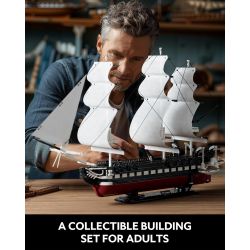 NIFELIZ NF10239 10239 KHINH HẠM USS HIẾN PHÁP bộ đồ chơi xếp lắp ráp ghép mô hình Creator OLD IRONSIDES NAVY SHIP Sáng Tạo 1603 khối