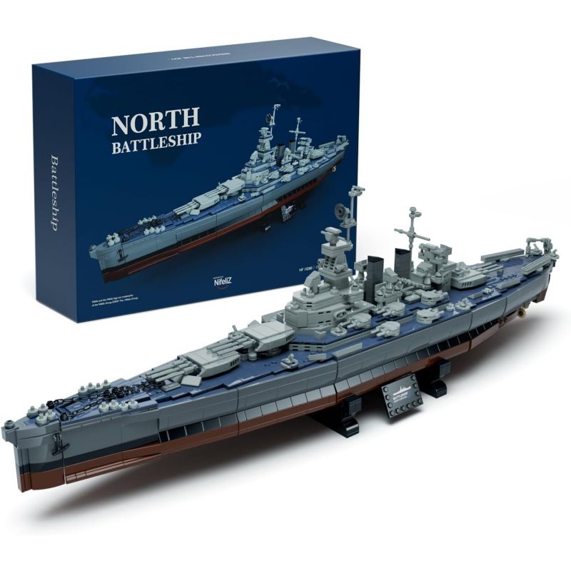 Lego Nifeliz NF10280 North Battleship Xếp hình lắp ráp ghép mô hình Lớp thiết giáp hạm North Carolina