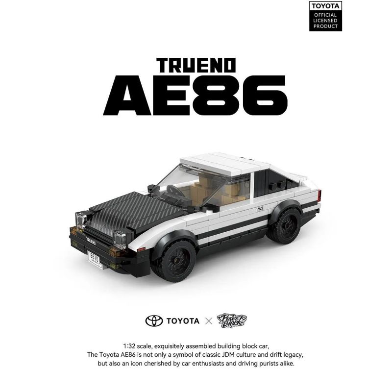 PINBO PB8810 8810 TRÀNG HOA TOYOTA AE86 tỷ lệ 1:32 bộ đồ chơi xếp lắp ráp ghép mô hình Speed Champions Racing Cars Đua Xe Công Thức