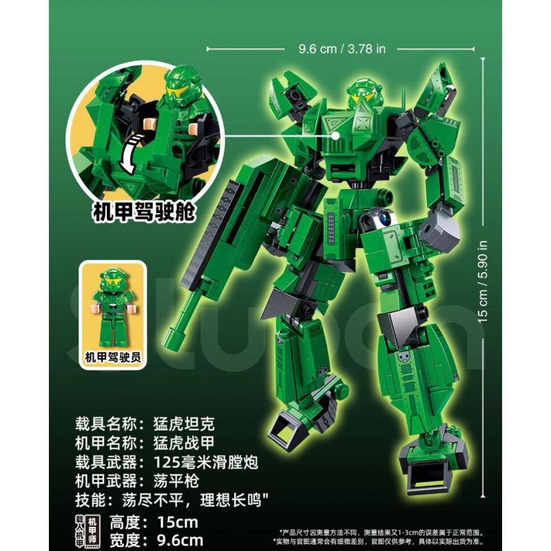 SLUBAN M38-B1279 B1279 1279 M38B1279 38-B1279 BẬC THẦY CƠ KHÍ XE NGỰA CÓ NGƯỜI LÁI BIẾN HÌNH KÉP TIGER ARMOR bộ đồ chơi xếp lắp ráp ghép mô hình 244 khối