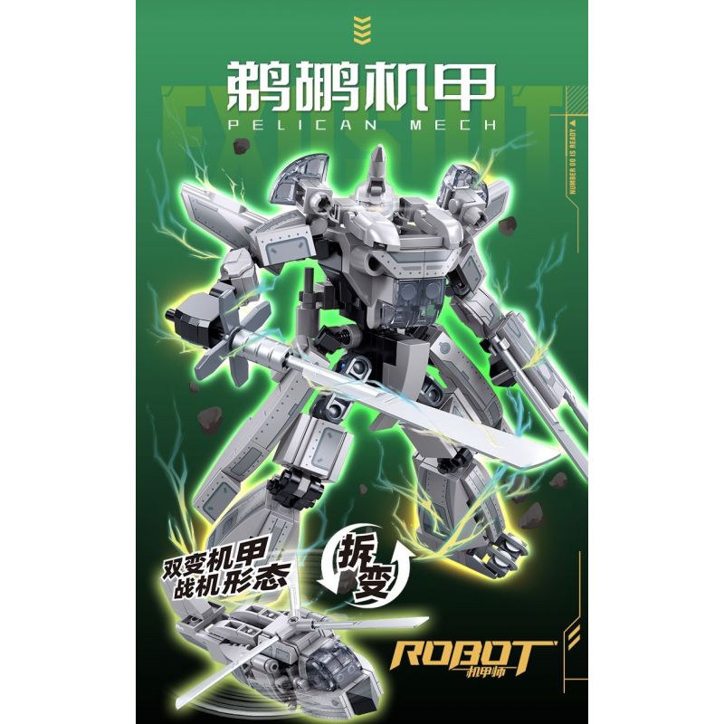 SLUBAN M38-B1282 B1282 1282 M38B1282 38-B1282 BẬC THẦY CƠ KHÍ MÁY BAY CHIẾN ĐẤU CÓ NGƯỜI LÁI GIÁP PELICAN BIẾN HÌNH KÉP bộ đồ chơi xếp lắp ráp ghép mô hình 218 khối