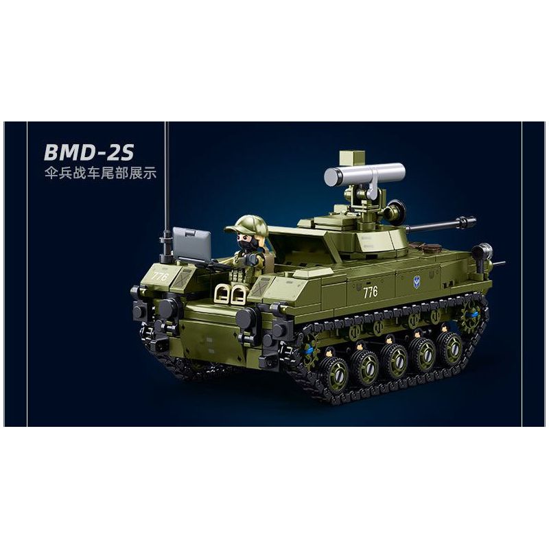 SLUBAN M38-B1250 B1250 1250 M38B1250 38-B1250 XE CHIẾN ĐẤU NHẢY DÙ BMD-2S AFV tỷ lệ 1:35 bộ đồ chơi xếp lắp ráp ghép mô hình Military Army Quân Sự Bộ Đội 530 khối