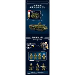 SLUBAN M38-B1251 B1251 1251 M38B1251 38-B1251 XE CHIẾN ĐẤU BÁNH LỐP BTR-80AS IFV tỷ lệ 1:35 bộ đồ chơi xếp lắp ráp ghép mô hình Military Army Quân Sự Bộ Đội 619 khối