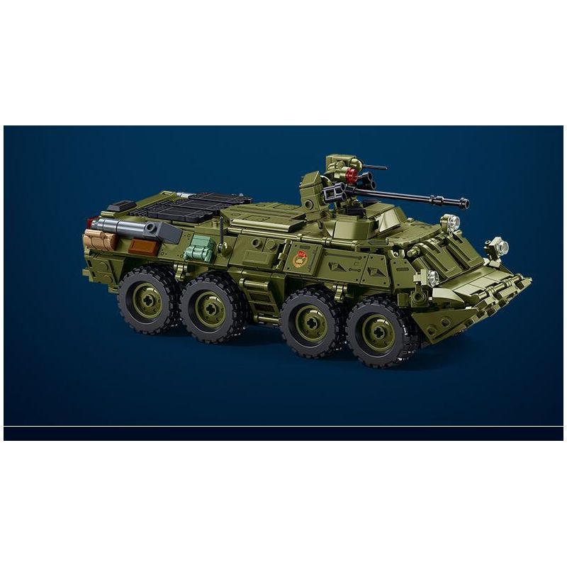 SLUBAN M38-B1251 B1251 1251 M38B1251 38-B1251 XE CHIẾN ĐẤU BÁNH LỐP BTR-80AS IFV tỷ lệ 1:35 bộ đồ chơi xếp lắp ráp ghép mô hình Military Army Quân Sự Bộ Đội 619 khối