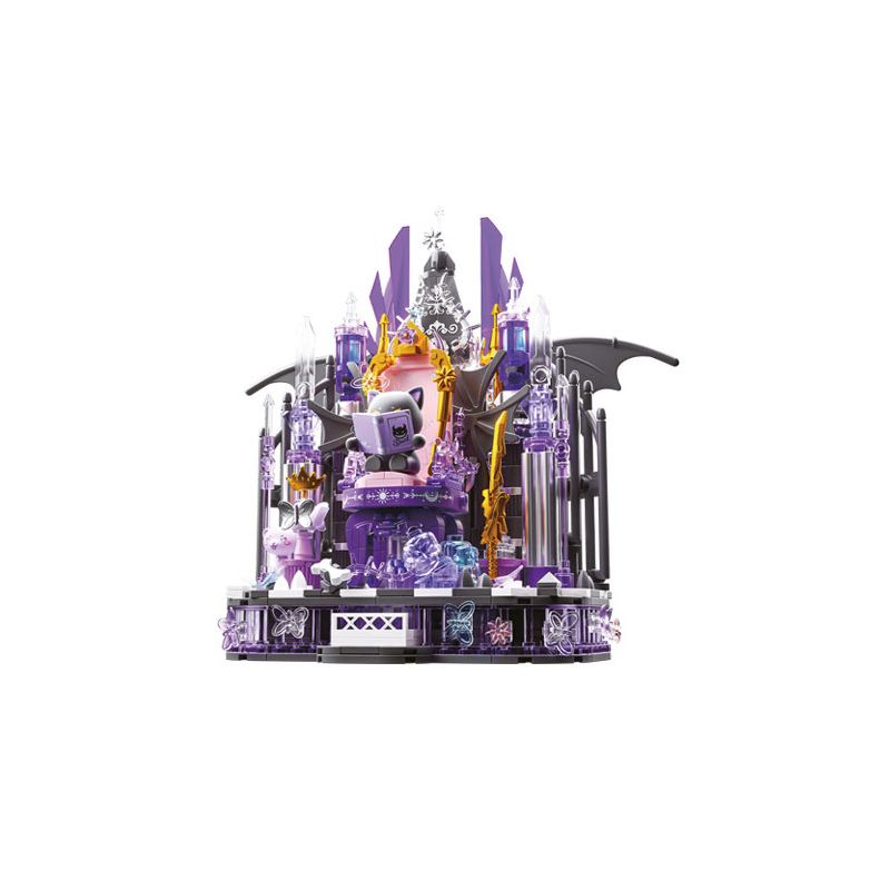 Lego Gekkosha 804256 Fantasy Throne：Devil Throne Xếp hình lắp ráp ghép mô hình Giá đỡ điện thoại di động Fantasy Throne: Demon Throne Dark Night Glimmer