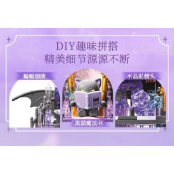 GEKKOSHA 804256 GIÁ ĐỠ ĐIỆN THOẠI DI ĐỘNG FANTASY THRONE DEMON DARK NIGHT GLIMMER bộ đồ chơi xếp lắp ráp ghép mô hình Arts & Crafts FANTASY THRONE DEVIL