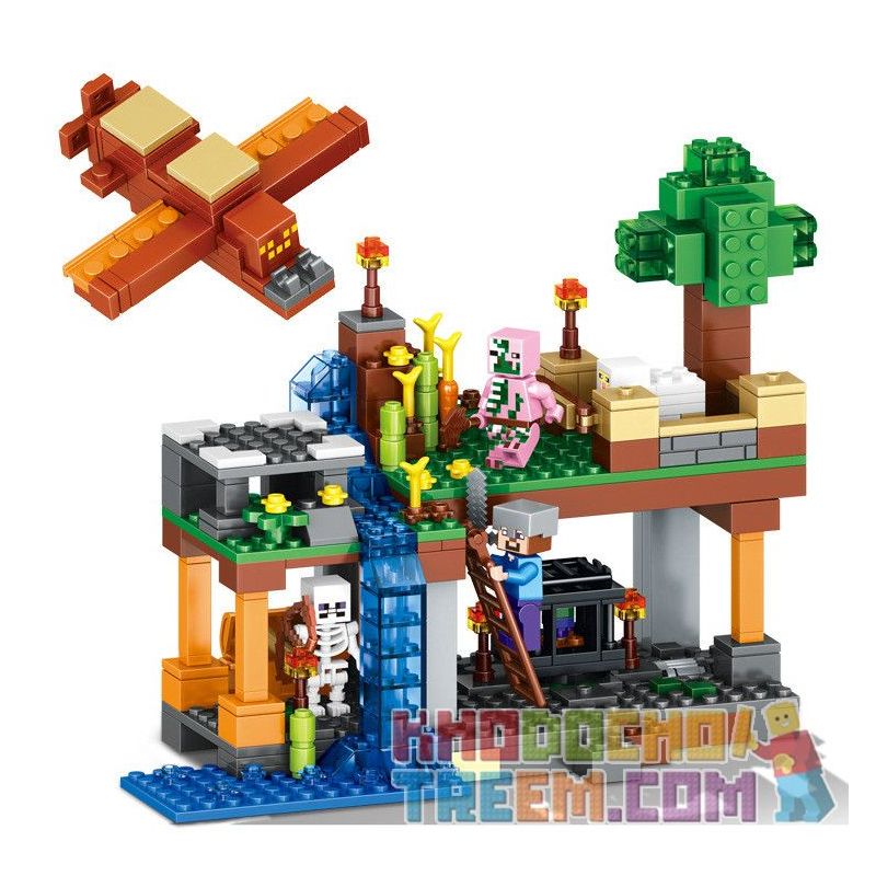LELE 79256 non Lego TRANG TRẠI NHỎ bộ đồ chơi xếp lắp ráp ghép mô hình Minecraft MY WORLD Game Xây Dựng 340 khối