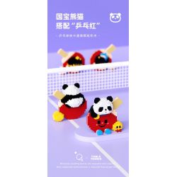 WHAT 6102-1 PING PONG NHÀ VÔ ĐỊCH PANDA bộ đồ chơi xếp lắp ráp ghép mô hình 715 khối