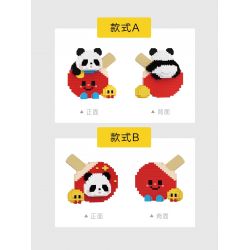 WHAT 6102-1 PING PONG NHÀ VÔ ĐỊCH PANDA bộ đồ chơi xếp lắp ráp ghép mô hình 715 khối