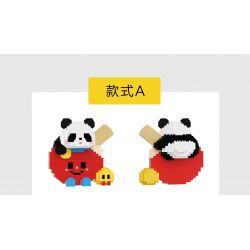 WHAT 6102-1 PING PONG NHÀ VÔ ĐỊCH PANDA bộ đồ chơi xếp lắp ráp ghép mô hình 715 khối