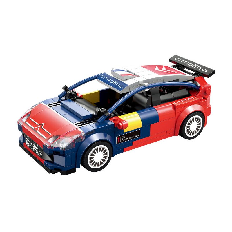 Lego CaDA DoubleE C55033 2008 Citroen C4 WRC Xếp hình lắp ráp ghép mô hình Xe đua Citroen C4 WRC 1:24