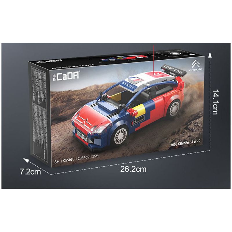 CADA DOUBLEE C55033 55033 XE ĐUA CITROEN C4 WRC 1:24 tỷ lệ 1:24 bộ đồ chơi xếp lắp ráp ghép mô hình Creator 2008 CITROEN C4 WRC Sáng Tạo 296 khối