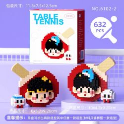 WHAT 6102-2 TABLE TENNIS PONG NHÀ VÔ ĐỊCH BÓNG BÀN bộ đồ chơi xếp lắp ráp ghép mô hình 632 khối