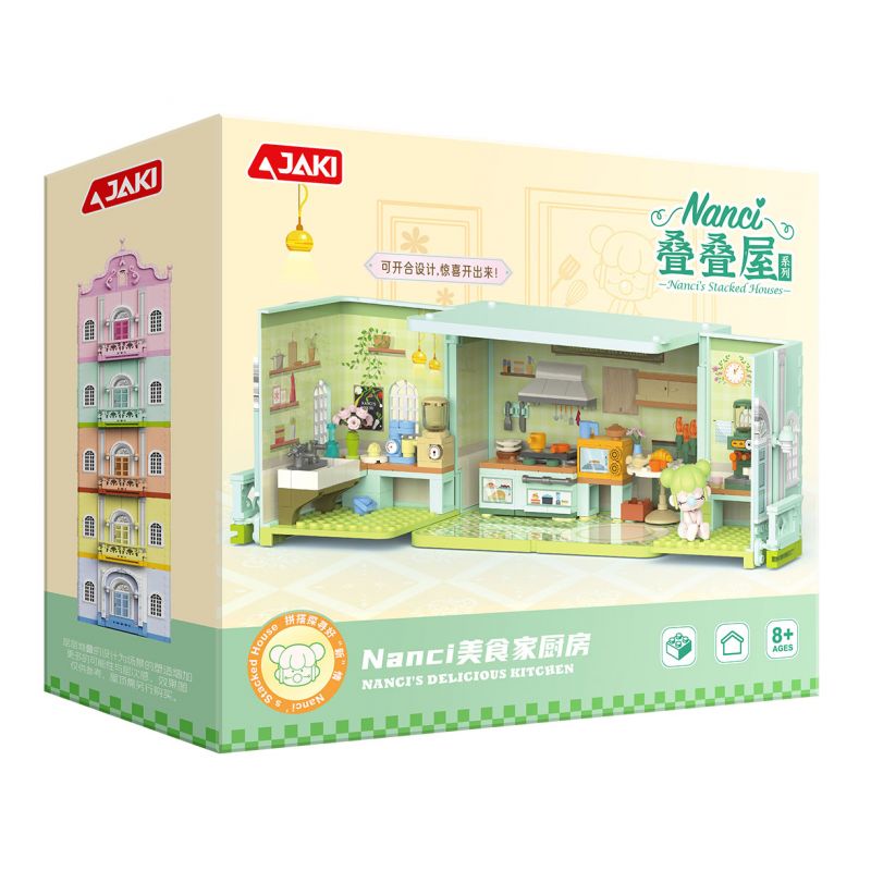 JAKI HK135 NHÀ NANCI JENGA BẾP DÀNH CHO NGƯỜI SÀNH ĂN bộ đồ chơi xếp lắp ráp ghép mô hình