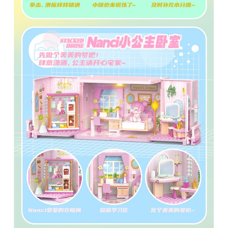 JAKI HK135 NHÀ NANCI JENGA BẾP DÀNH CHO NGƯỜI SÀNH ĂN bộ đồ chơi xếp lắp ráp ghép mô hình