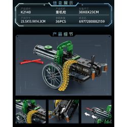 MINGDI LEIBAO K2140 2140 SÚNG MÁY HẠNG NẶNG bộ đồ chơi xếp lắp ráp ghép mô hình Military Army Quân Sự Bộ Đội 320 khối