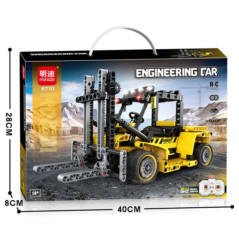 Lego minGDi LEIBAO 8710 Engineering Car Xếp hình lắp ráp ghép mô hình Xe nâng kỹ thuật điều khiển từ xa