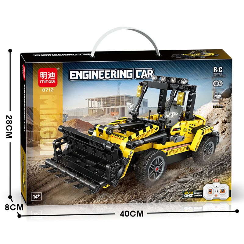 Lego minGDi LEIBAO 8712 Engineering Car Xếp hình lắp ráp ghép mô hình Máy xúc lật điều khiển từ xa