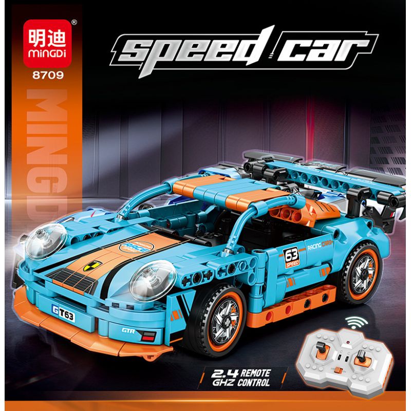 MINGDI LEIBAO 8709 XE THỂ THAO MÀU XANH ĐIỀU KHIỂN TỪ bộ đồ chơi xếp lắp ráp ghép mô hình Technic Kỹ Thuật Công Nghệ Cao Mô Hình Phương Tiện