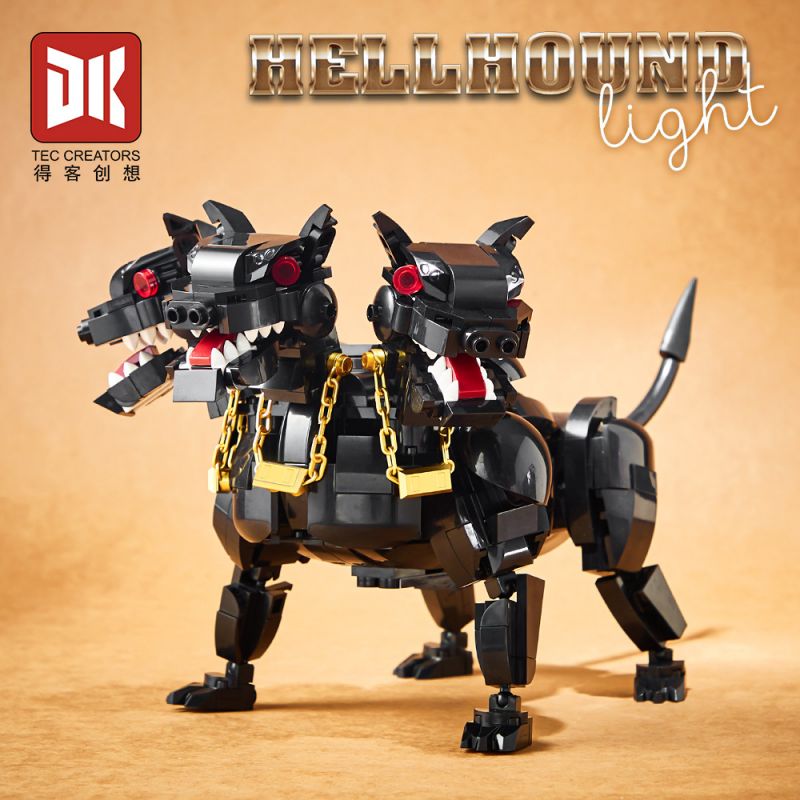 DK 7044 CHÓ BA ĐẦU CỔNG ĐỊA NGỤC bộ đồ chơi xếp lắp ráp ghép mô hình HELLHOUND 820 khối