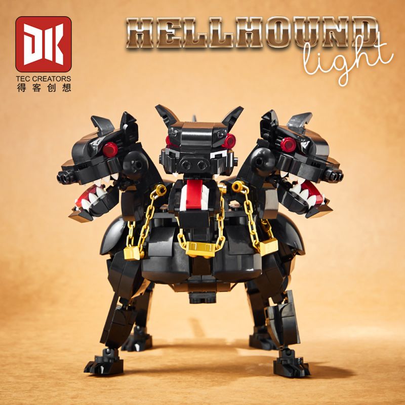 DK 7044 CHÓ BA ĐẦU CỔNG ĐỊA NGỤC bộ đồ chơi xếp lắp ráp ghép mô hình HELLHOUND 820 khối