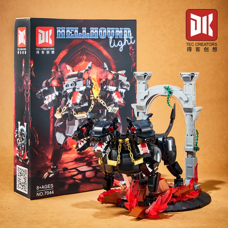 DK 7044 CHÓ BA ĐẦU CỔNG ĐỊA NGỤC bộ đồ chơi xếp lắp ráp ghép mô hình HELLHOUND 820 khối