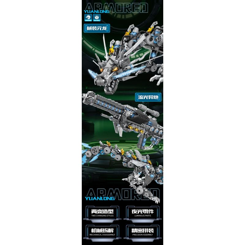 Kazi KY8124 8124 THIẾT BỊ CƠ KHÍ NGUYÊN LONG LƯU QUANG PHÁO SONG HÌNH bộ đồ chơi xếp lắp ráp ghép mô hình 1390 khối