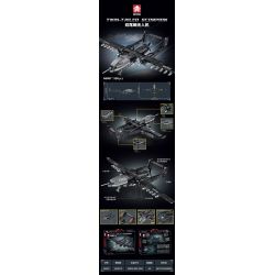 LE YI 66067 MÁY BAY KHÔNG NGƯỜI LÁI BỌ CẠP ĐUÔI ĐÔI bộ đồ chơi xếp lắp ráp ghép mô hình Military Army TWIN-TAILED SCORPION Quân Sự Bộ Đội 536 khối