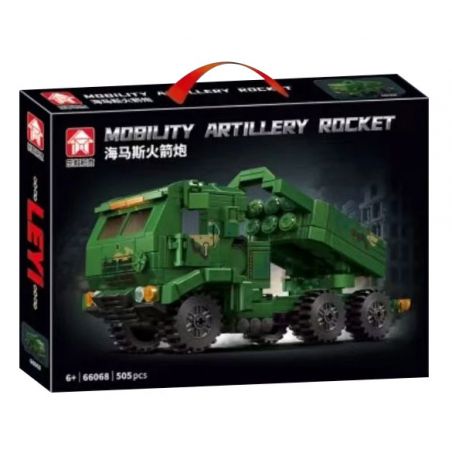 LE YI 66068 BỆ PHÓNG TÊN LỬA HAIMAS bộ đồ chơi xếp lắp ráp ghép mô hình Military Army M142 HIGH MOBILITY ARTILLERY ROCKET SYSTEM Quân Sự Bộ Đội 505 khối