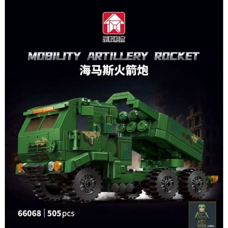 LE YI 66068 BỆ PHÓNG TÊN LỬA HAIMAS bộ đồ chơi xếp lắp ráp ghép mô hình Military Army M142 HIGH MOBILITY ARTILLERY ROCKET SYSTEM Quân Sự Bộ Đội 505 khối
