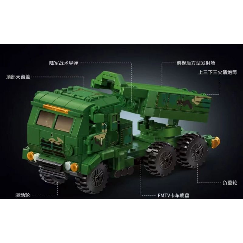 LE YI 66068 BỆ PHÓNG TÊN LỬA HAIMAS bộ đồ chơi xếp lắp ráp ghép mô hình Military Army M142 HIGH MOBILITY ARTILLERY ROCKET SYSTEM Quân Sự Bộ Đội 505 khối