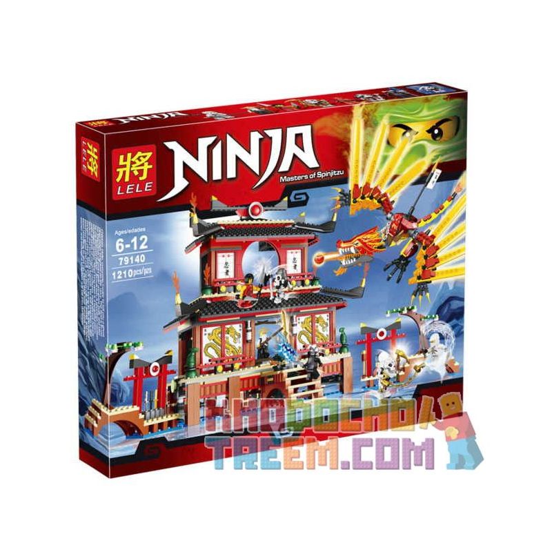 NOT Lego FIRE TEMPLE 2507 LELE 79140 xếp lắp ráp ghép mô hình ĐỀN LỬA LỬA The Lego Ninjago Movie Ninja Lốc Xoáy 1180 khối
