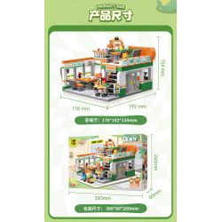 TOP TOY TC2052 2052 CON VẸT NHỎ GÓC THÀNH PHỐ BEBE NHÀ HÀNG TRÀ 3F bộ đồ chơi xếp lắp ráp ghép mô hình