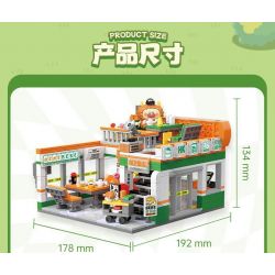 TOP TOY TC2052 2052 CON VẸT NHỎ GÓC THÀNH PHỐ BEBE NHÀ HÀNG TRÀ 3F bộ đồ chơi xếp lắp ráp ghép mô hình