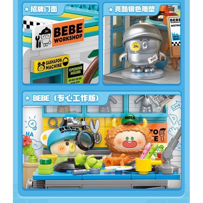 TOP TOY TC2052 2052 CON VẸT NHỎ GÓC THÀNH PHỐ BEBE NHÀ HÀNG TRÀ 3F bộ đồ chơi xếp lắp ráp ghép mô hình