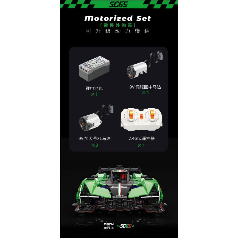 MOYU BLOCK MY88029 88029 SC65 SIÊU ĐUA 1:8 bộ đồ chơi xếp lắp ráp ghép mô hình Technic Kỹ Thuật Công Nghệ Cao Mô Hình Phương Tiện 2980 khối