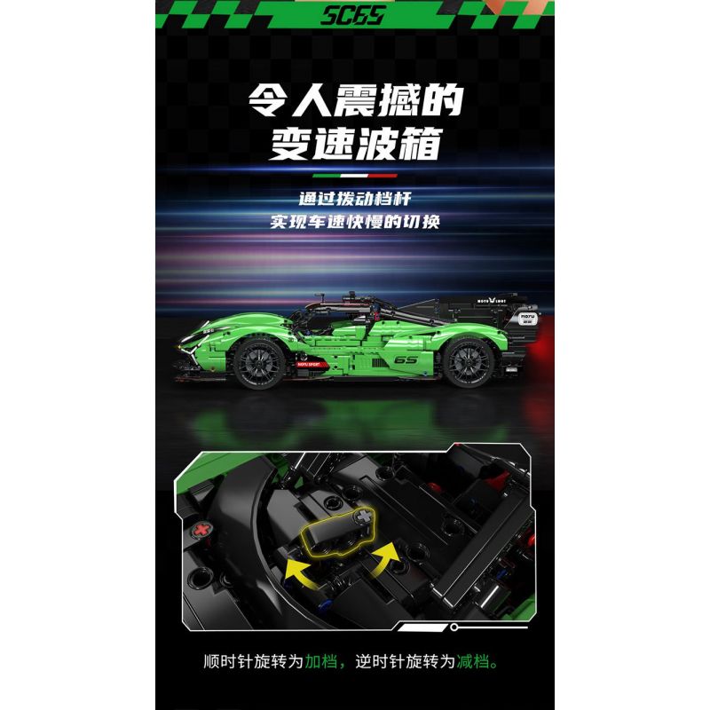 MOYU BLOCK MY88029 88029 SC65 SIÊU ĐUA 1:8 bộ đồ chơi xếp lắp ráp ghép mô hình Technic Kỹ Thuật Công Nghệ Cao Mô Hình Phương Tiện 2980 khối