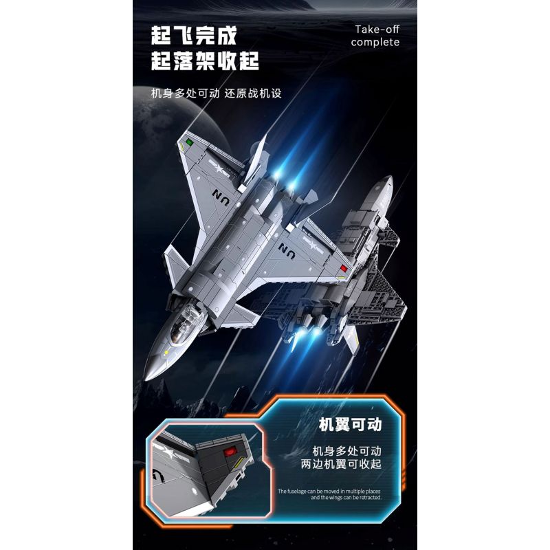 SEMBO 202267 MỘT QUỐC GIA HÙNG MẠNH MÁY BAY CHIẾN ĐẤU CẤT CÁNH VÀ HẠ THẲNG ĐỨNG bộ đồ chơi xếp lắp ráp ghép mô hình Military Army VERTICAL TAKEOFF AND LANDING AIRCRAFT Quân Sự Bộ Đội 625 khối