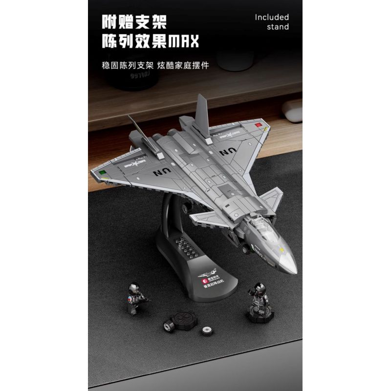 SEMBO 202267 MỘT QUỐC GIA HÙNG MẠNH MÁY BAY CHIẾN ĐẤU CẤT CÁNH VÀ HẠ THẲNG ĐỨNG bộ đồ chơi xếp lắp ráp ghép mô hình Military Army VERTICAL TAKEOFF AND LANDING AIRCRAFT Quân Sự Bộ Đội 625 khối