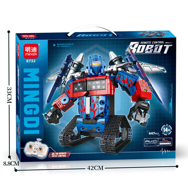  minGDi LEIBAO 8732 Xếp hình lắp ráp ghép mô hình Robot điều khiển từ xa 2.4G Optimus Prime