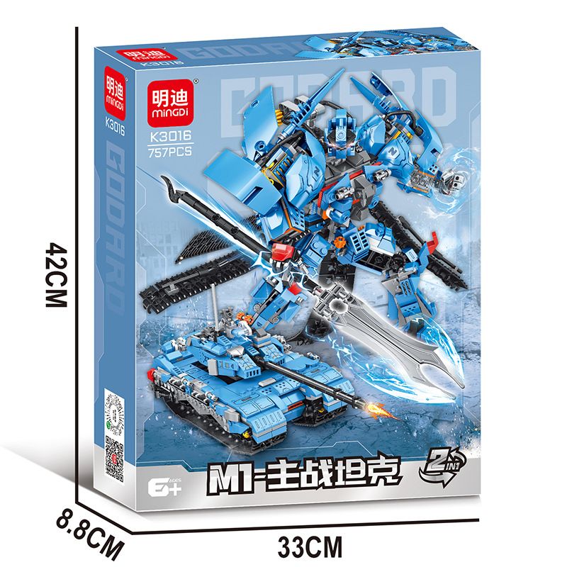 MINGDI LEIBAO K3016 3016 CƠ KHÍ XE TĂNG CHIẾN ĐẤU CHỦ LỰC M1 bộ đồ chơi xếp lắp ráp ghép mô hình Military Army Quân Sự Bộ Đội 757 khối