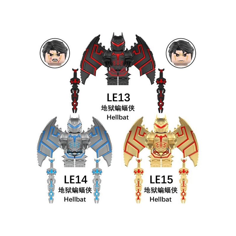 Lego unknown LE13 unknown LE14 unknown LE15 Xếp hình lắp ráp ghép mô hình Địa ngục Batman 3 nhân vật nhỏ