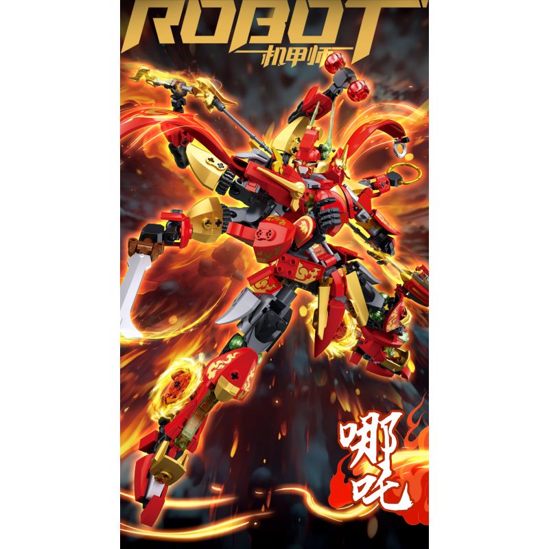 SLUBAN M38-B1299 B1299 1299 M38B1299 38-B1299 BẬC THẦY CƠ KHÍ DANH SÁCH CÁC VỊ THẦN NEZHA bộ đồ chơi xếp lắp ráp ghép mô hình 592 khối