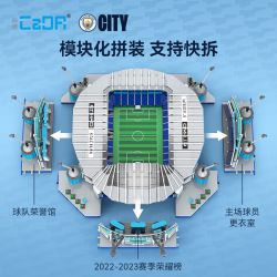CADA DOUBLEE C66022 66022 CÂU LẠC BỘ BÓNG ĐÁ MANCHESTER CITY SÂN VẬN ĐỘNG ETIHAD (SÂN CITY) bộ đồ chơi xếp lắp ráp ghép mô hình Creator Sáng Tạo 4473 khối