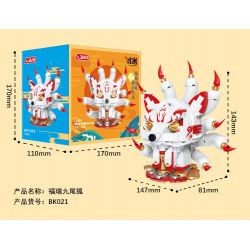 JAKI BK021 QUÁI VẬT THẦN THOẠI XU HƯỚNG QUỐC GIA CÁO CHÍN ĐUÔI FURUI bộ đồ chơi xếp lắp ráp ghép mô hình