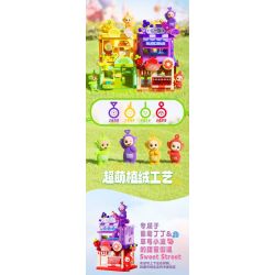 JAKI HK505 CẢNH PHỐ TRÁI CÂY CỦA TELETUBBIES CỬA HÀNG ĐỒ UỐNG NHO DINGDING bộ đồ chơi xếp lắp ráp ghép mô hình Movie & Game Phim Và Trò Chơi